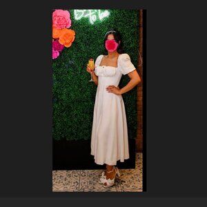 House of CB Tallulah Puff Sleeve Corset Midi Dress